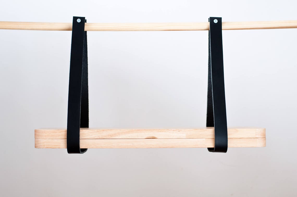 Leather Shelf Straps Hanging Shelf Straps Leather Wall Etsy