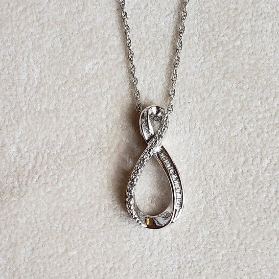 Sterling Silver Teardrop Infinity CZ Accent Penda… - image 7