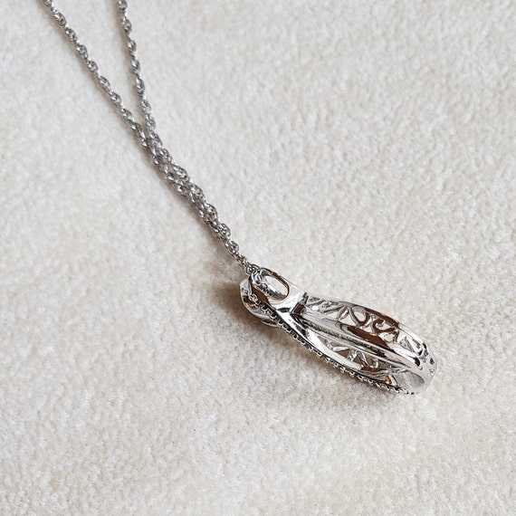 Sterling Silver Teardrop Infinity CZ Accent Penda… - image 3