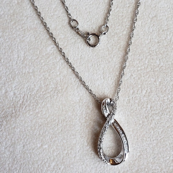 Sterling Silver Teardrop Infinity CZ Accent Penda… - image 2