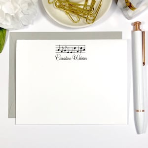 Personalized Music Note Card Set | Personalized Stationary Cards | Gift for Music Teacher | Pianist Gift | Stationery Notecards, MUSIC NOTES