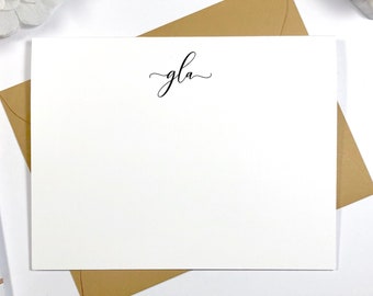 Personalized Note Card Set / Flat or Folded / Personalized Stationary Cards / Monogram Stationary / Monogrammed Notecards / SIMPLE SWASH