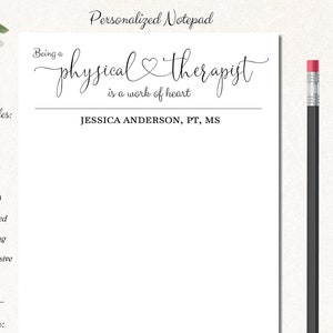 Physical Therapist Gifts, Physical Therapy Gift, Pt Custom Notepad, Gift for Physical Therapists, Gifts for Men Women, PHYSICAL THERAPIST
