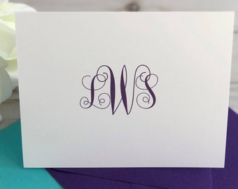 Personalized Note Card Set / Personalized Stationary Cards / Monogram Stationary / Professional Simple Notecards / CLASSIC MONOGRAM