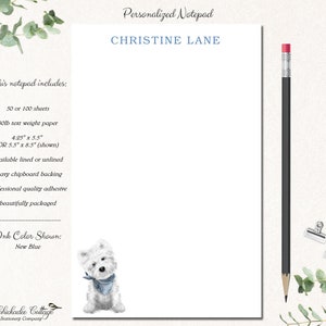 Personalized Westie Dog Notepad | West Highland Terrier Gift | Westie Dog Gift | Stationery Stationary Notepad | Dog Lover Gift | WESTIE