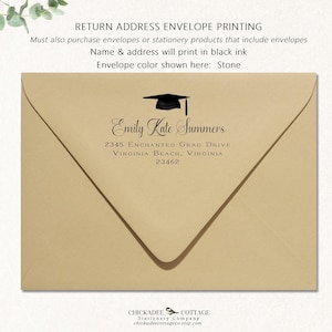 Return Address Printing Add-On, Personalized Envelopes, Must also purchase envelopes or products that include envelopes ENCHANTED GRADUATION