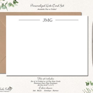 Simple Border Monogramed Stationery Set for Men and Women - Modern