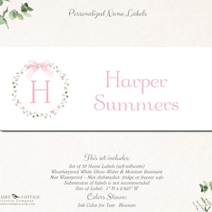 Personalized School Labels for Girls, Name Stickers, School Supply ...