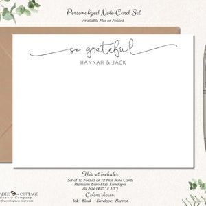 Personalized Thank You Cards | Flat or Folded Cards | Bridal Shower ...