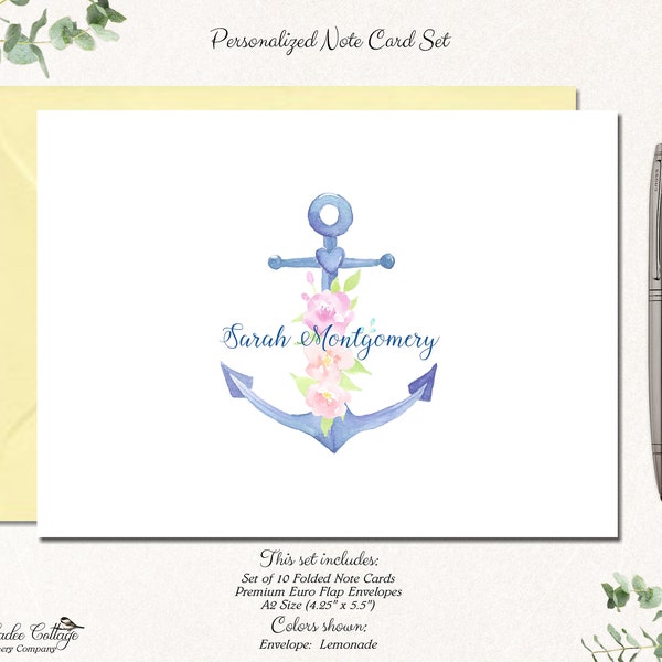 Nautical Note Cards Etsy