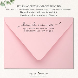Return Address Printing Add-On Service, Envelopes are not included, Must also purchase envelopes or products with envelopes MODERN SWASH