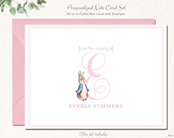 Personalized Peter Rabbit Baby Shower Thank You Cards, Personalized Stationery