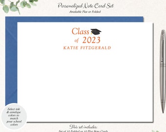 Graduation Thank You Cards with Envelopes | Personalized Graduation Gift | Custom Graduation Thank You Notes | GRADUATION CLASS OF 2023 top