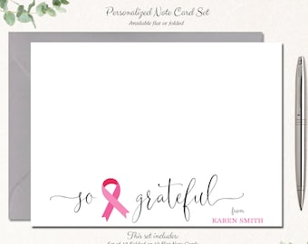 Personalized Breast Cancer Thank You Cards | Cancer Awareness Notes