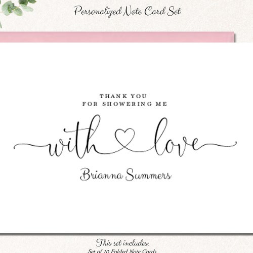Bridal Shower Thank You Card Bridal Thank You Card Bridal Etsy Singapore
