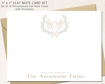 Twins Baby Shower Thank You Cards with Envelopes, set of 10 Flat 5" x 7" Twins Thank You Notes, Boy Girl Twins, Boy Twins, Girl Twins