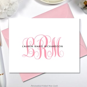 Personalized Monogram Note Card Set / Personalized Stationery Cards ...