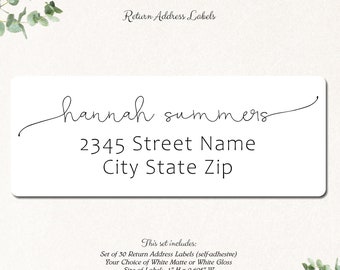 Script Return Address Labels | Return Address Stickers | Personalized Return Address Stickers | Custom Labels | MODERN SWASH