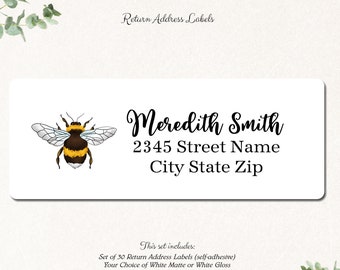 Bee Return Address Labels | Return Address Stickers | Beekeeper Gift | Bee Keeper Gift | Save the Bees | BumbleeBee Custom Labels | BEE