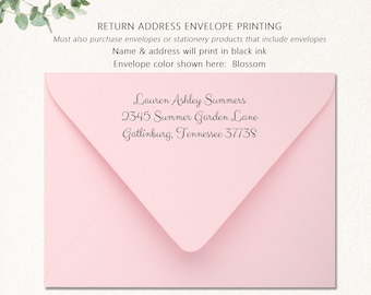 Return Address Printing Add-On, Personalized Custom Envelopes, Must also purchase envelopes or products that include envelopes SIMPLY CUTE