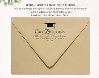 Return Address Printing Add-On, Personalized Envelopes, Must also purchase envelopes or products that include envelopes ENCHANTED GRADUATION