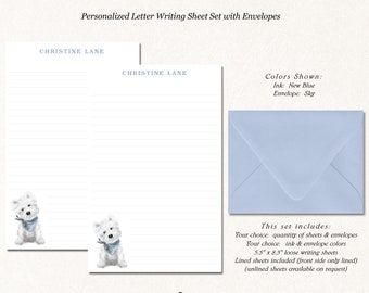 Westie Dog Letter Writing Set | Westie Gifts | Dog Lover Gifts | West Highland Terrier Stationery Stationary | Westie Gift | WESTIE gifts