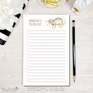 Sloth Gift, Sloth Notepad, Sloth Stationery, Sloth Stationary, To Do List, Sloth, Sloth Lover, Cute Sloth, Sloth Gifts, SLOTH TO DO
