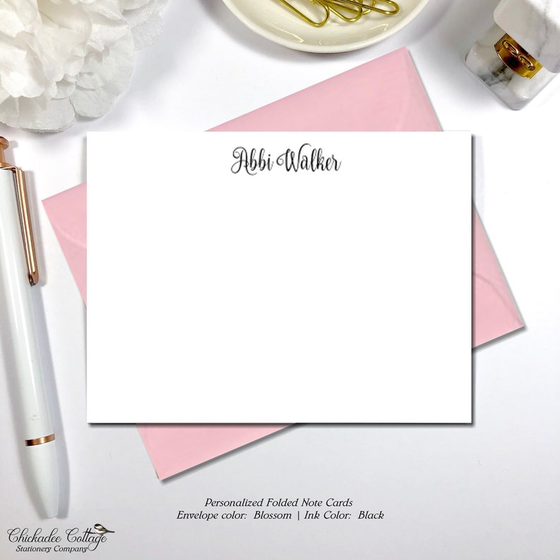 Personalized Note Cards With Envelopes Personalized Etsy