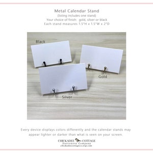 2026 or 2027 Mini Calendar with Optional Wood or Metal Stand, 3.5"W x 2"L (Business Card Size) Small Floral Desk Calendar, WILDFLOWERS image 9