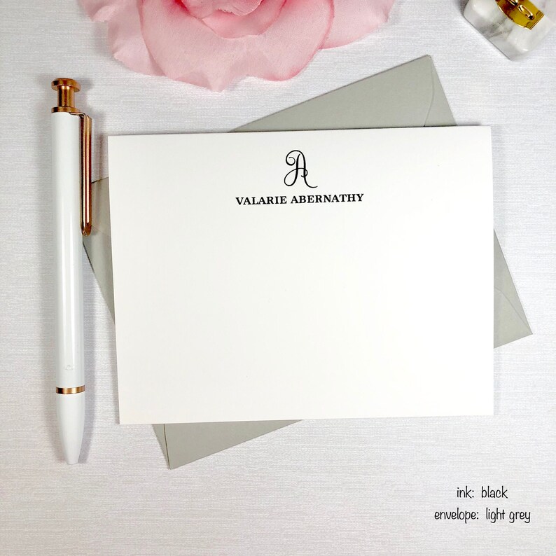 Personalized Notecard Set / Personalized Stationary Cards / Monogram ...
