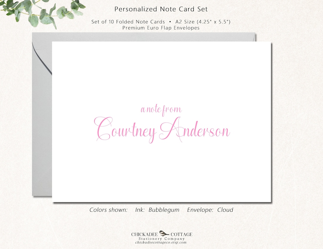 Personalized Note Cards With Envelopes Personalized - Etsy