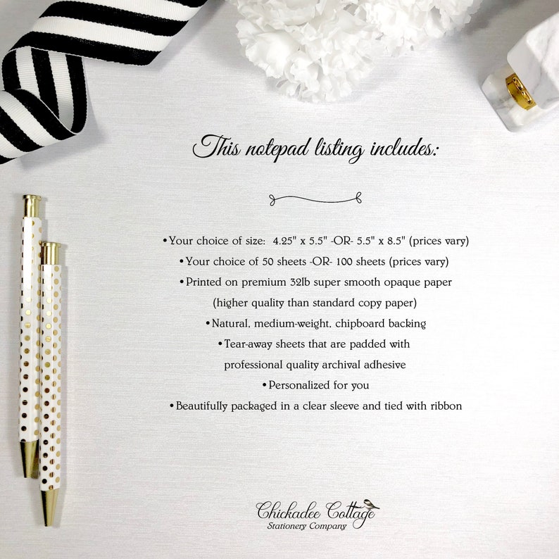 To Do List Notepad Personalized Notepad Personalized Stationery Notepad Personalized Notepad Set Custom Notepad ENJOY THE JOURNEY