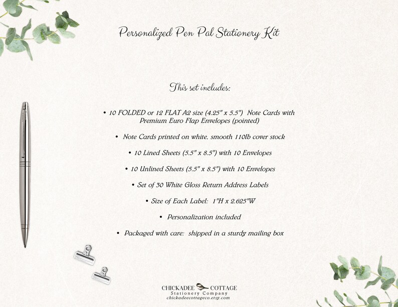 Pen Pal Stationery Set Pen Pal Kit for Kids Girls Etsy