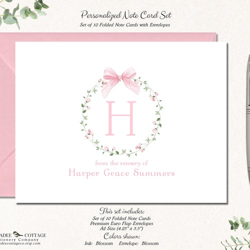 Baby Shower Thank You Cards Girl Thank You Cards Baby Etsy