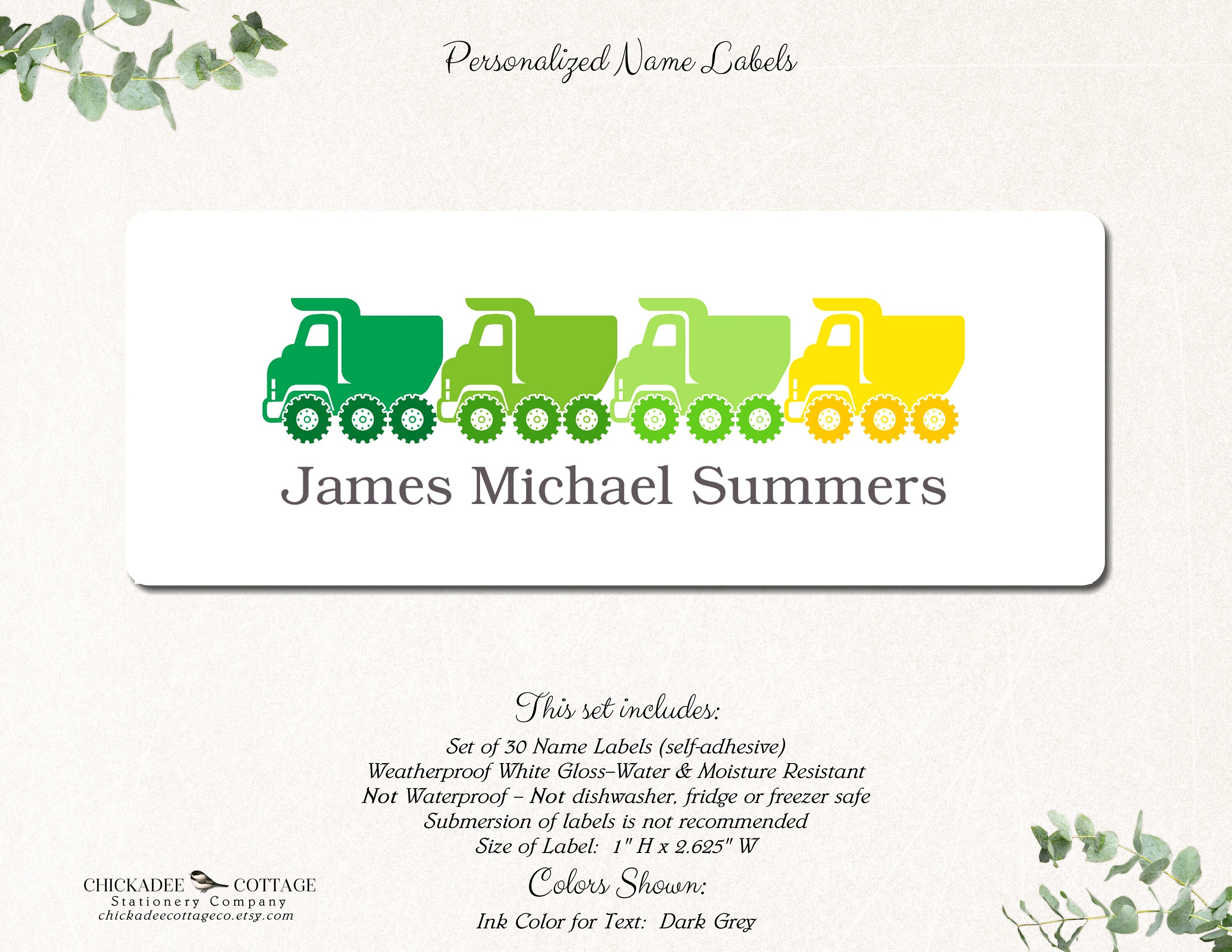 Etsy school supply labels