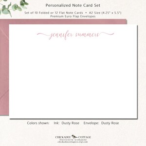 Note Cards for Women, Set of 12 Flat or 10 Folded Notecards ...