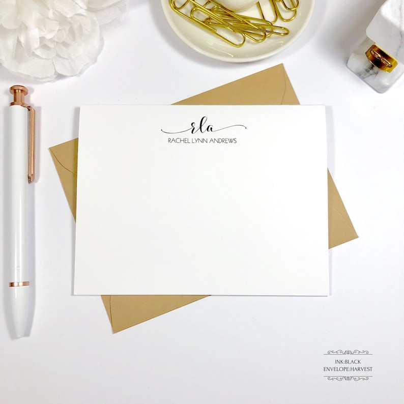 Personalized Stationery Monogrammed Stationary Custom Note Etsy