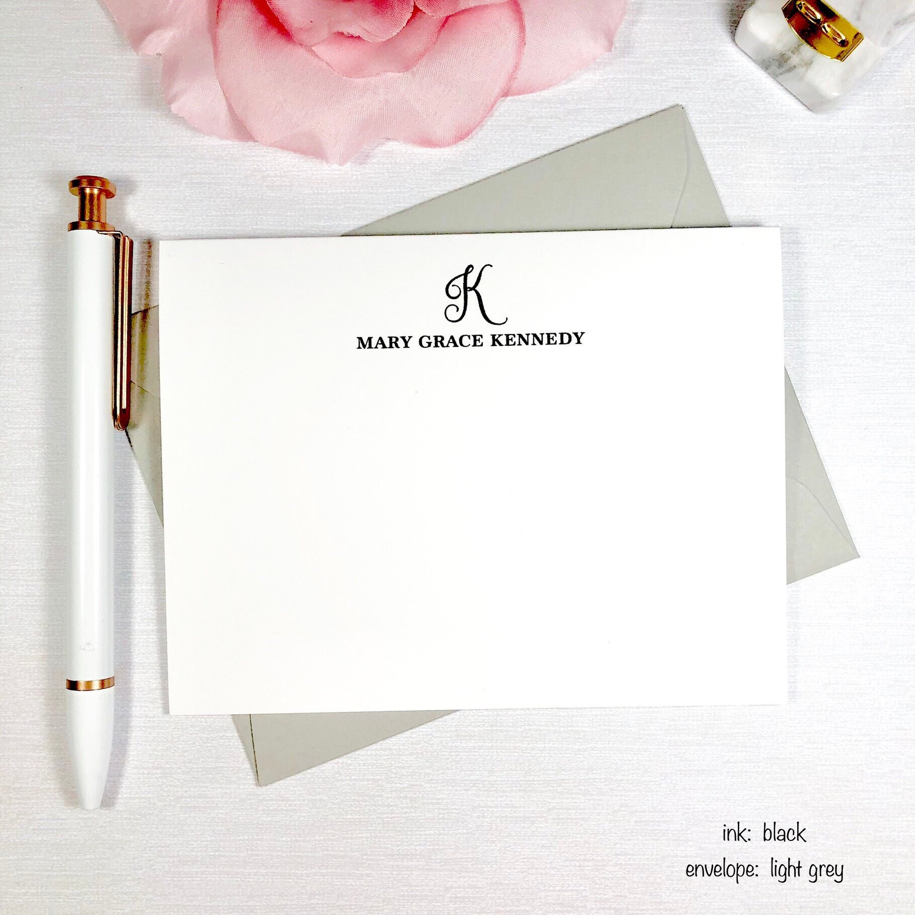 Personalized Notecard Set / Personalized Stationary Cards / Monogram ...
