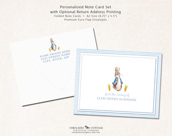 Peter Rabbit Baby Shower Thank You Cards, Peter Rabbit Thank You Notes, Peter Rabbit Baby Gifts, Peter Rabbit Birthday, PETER RABBIT FOLDED