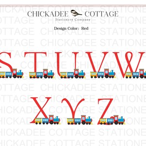 Baby Shower Thank You Cards Train Monogram, Baby Boy Shower Gift, Newborn Boy, Baby Thank You Cards, Baby Boy Thank You Notes, ALL ABOARD image 9