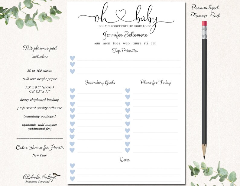 OH BABY PLANNER Mom To Be Gift Baby Shower Gift Planner Notepad Pregnancy Gift Expecting Mom Gift Baby Boy Baby Shower Gift for Mom