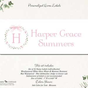 Personalized School Labels for Girls, Name Stickers, School Supply ...