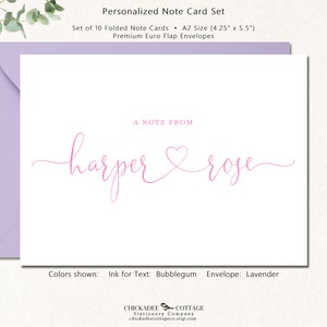 Note Cards With Envelopes Set for Women, Set of 10 Folded Stationery ...