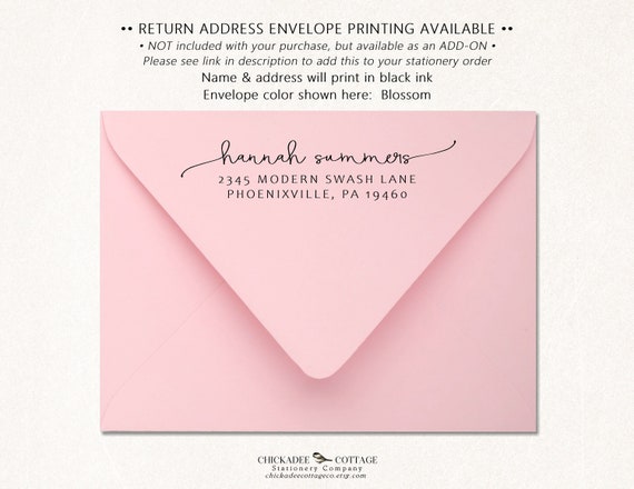 Modern Script Personalized Stationery Note Cards for Women - Modern Pink  Paper