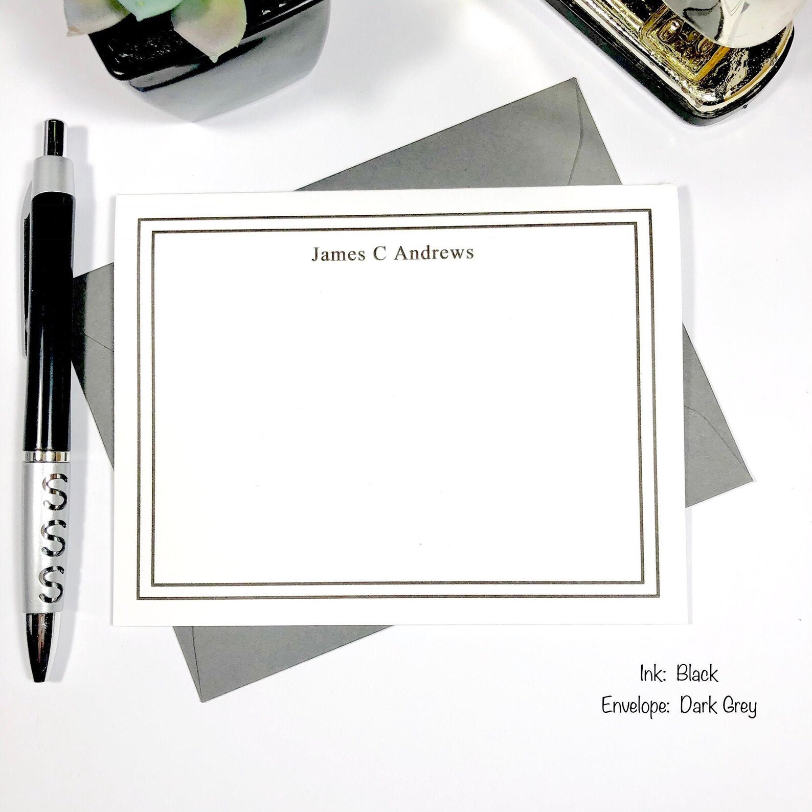 Personalized Stationery for Men Personalized Note Cards for Etsy