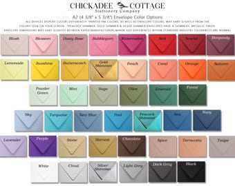 Envelopes for Stationery, A2 Envelopes (4 3/8" x 5 3/4"), Envelopes for Notepads, Stationery Envelopes, Small Envelopes, Premium Envelopes