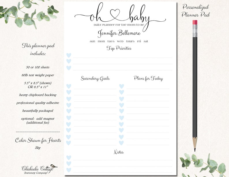 OH BABY PLANNER Mom To Be Gift Baby Shower Gift Planner Notepad Pregnancy Gift Expecting Mom Gift Baby Boy Baby Shower Gift for Mom