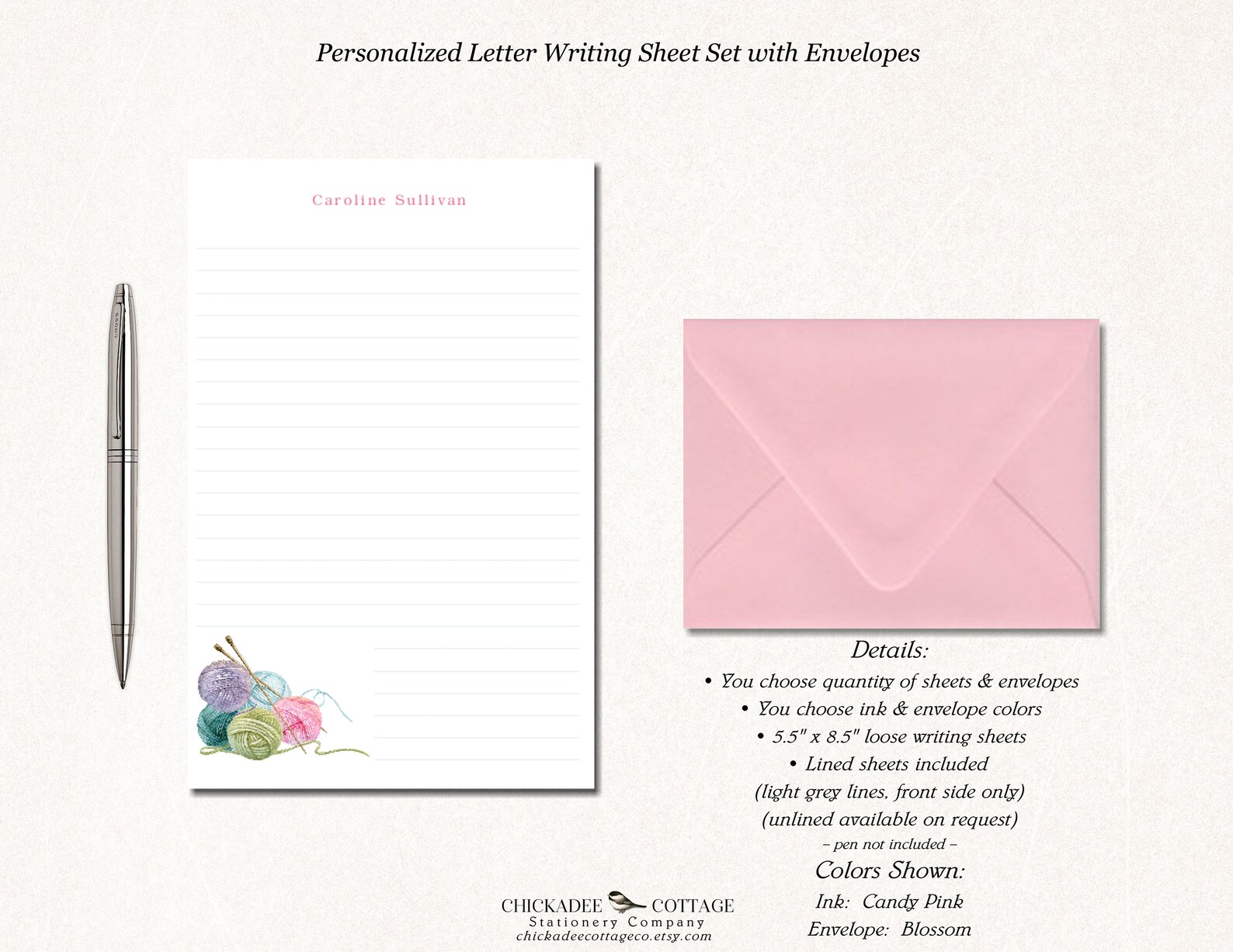 Knitting Letter Writing Paper Stationary Set Knitting Gift Etsy