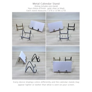 2026 or 2027 Mini Calendar with Optional Wood or Metal Stand, 3.5"W x 2"L (Business Card Size) Small Floral Desk Calendar, WILDFLOWERS image 8