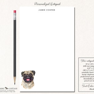 Personalized Pug Dog Notepad, Pug Gift, Dog Gifts, Stationery Stationary Notepad, Dog Lover Gift, Dog To Do List, Dog Note Pad, Pug Mom, PUG